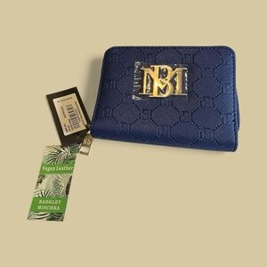 Badgley Mischka Navy Wallet with Gold Accent